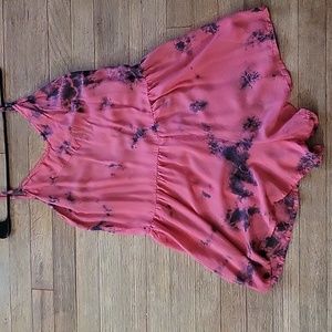 Pink tie-dye romper L